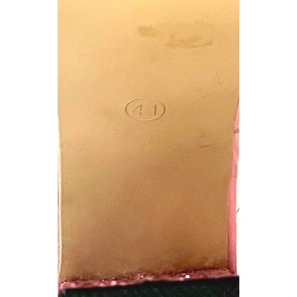 Barbie Pink Glitter Bow Open Toe Heels Block Heel Sandals Size 9 41 Prom Formal - Picture 9 of 11